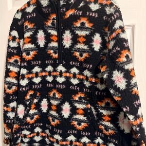 Wrangler Black and Orange Patterned Sweater